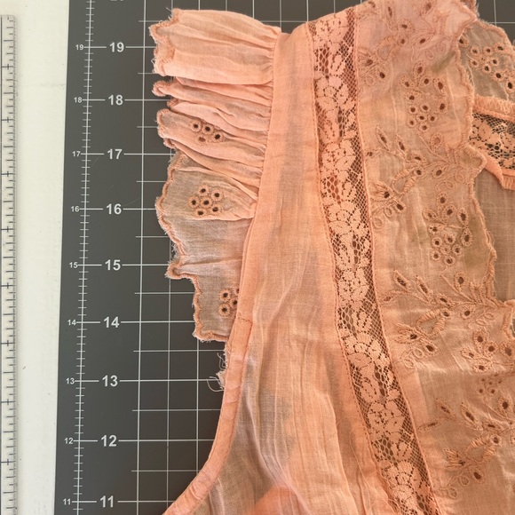 Free People Peach Embroidered Day Dreamer Top - Picture 5 of 5